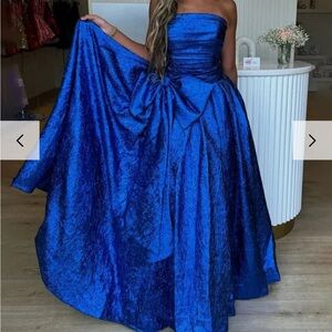 Royal Blue Strapless Formal